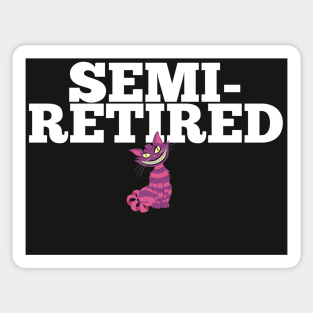 Semi-Retired Crazy Cat Purple Striped Cheshire Cat Sticker